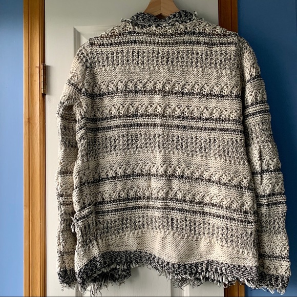 Zara fringe striped metallic open jacket - Picture 3 of 6